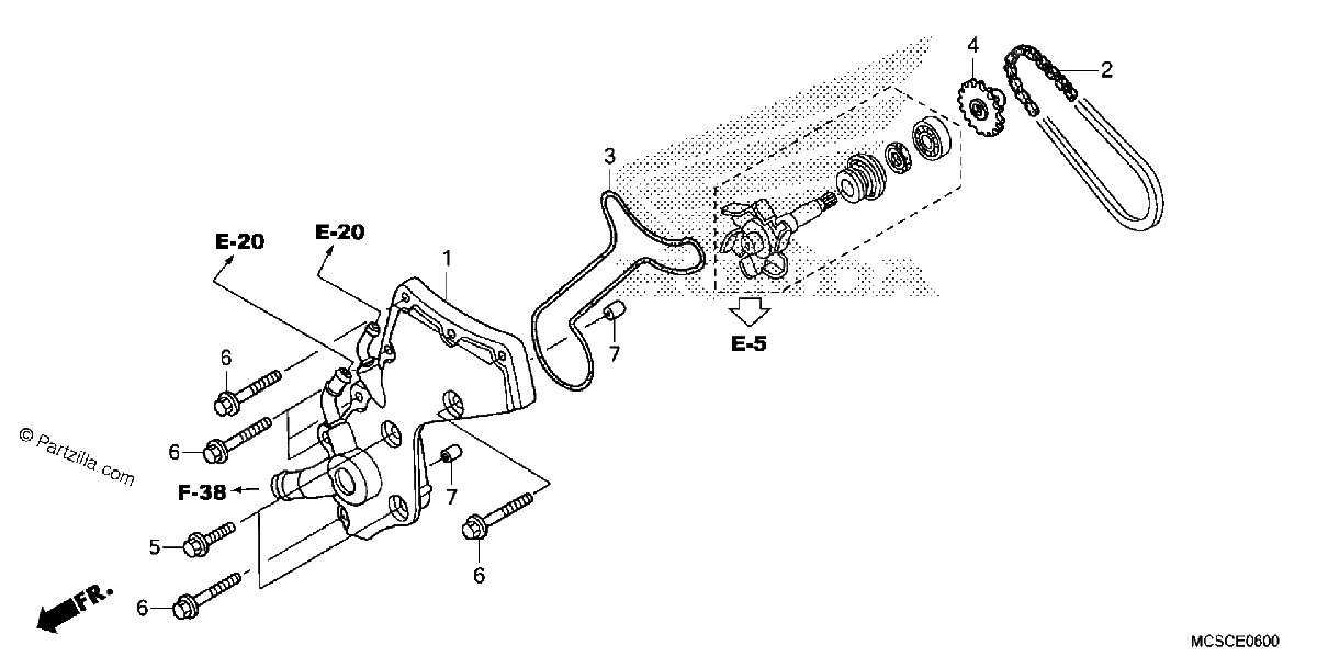 Diagrama de WATER PUMP COVER