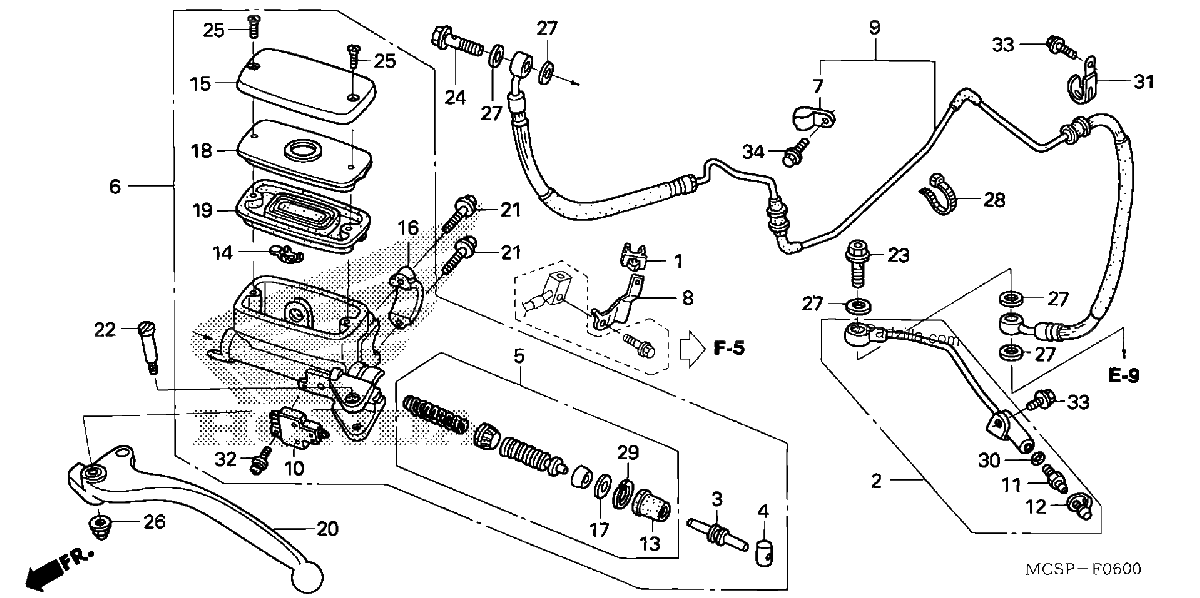 Diagrama de CLUTCH MASTER CYLINDER