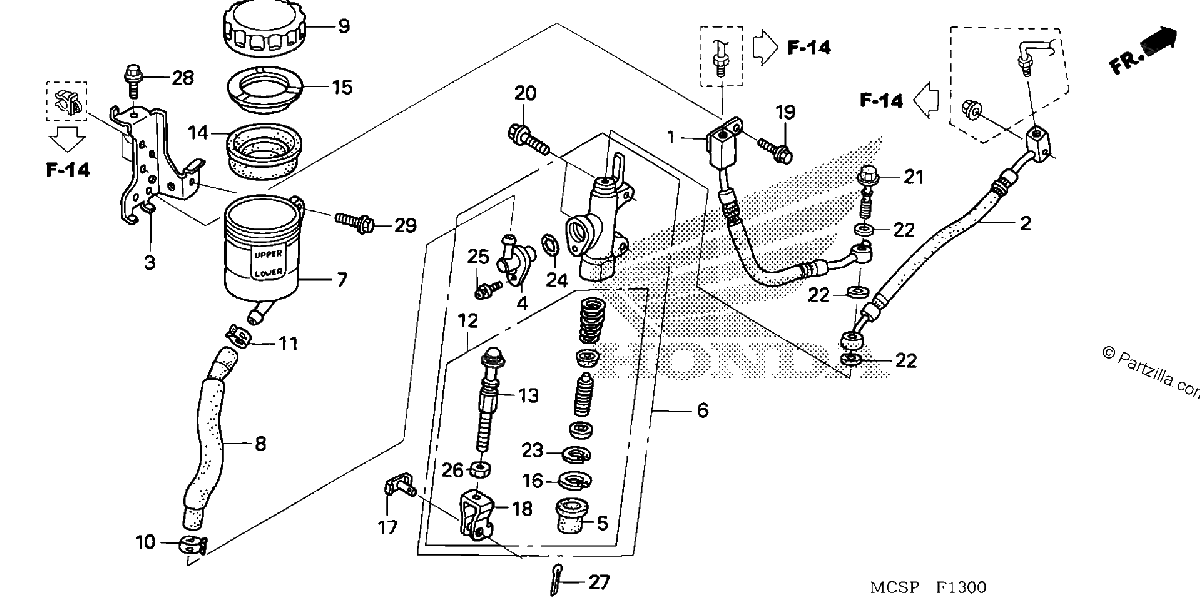 Diagrama de REAR BRAKE MASTER CYLINDER