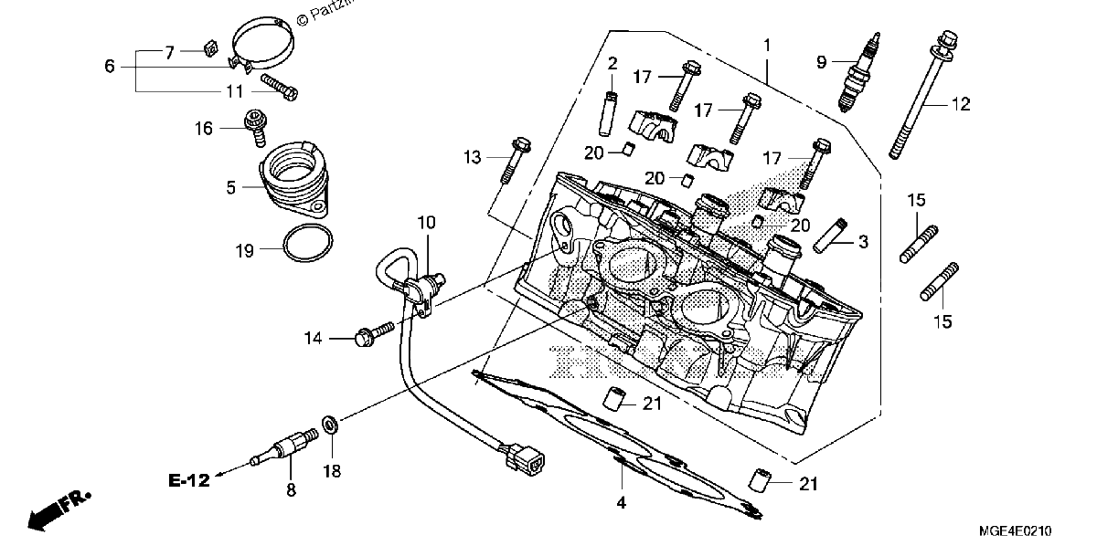 Diagrama de CYLINDER HEAD RR