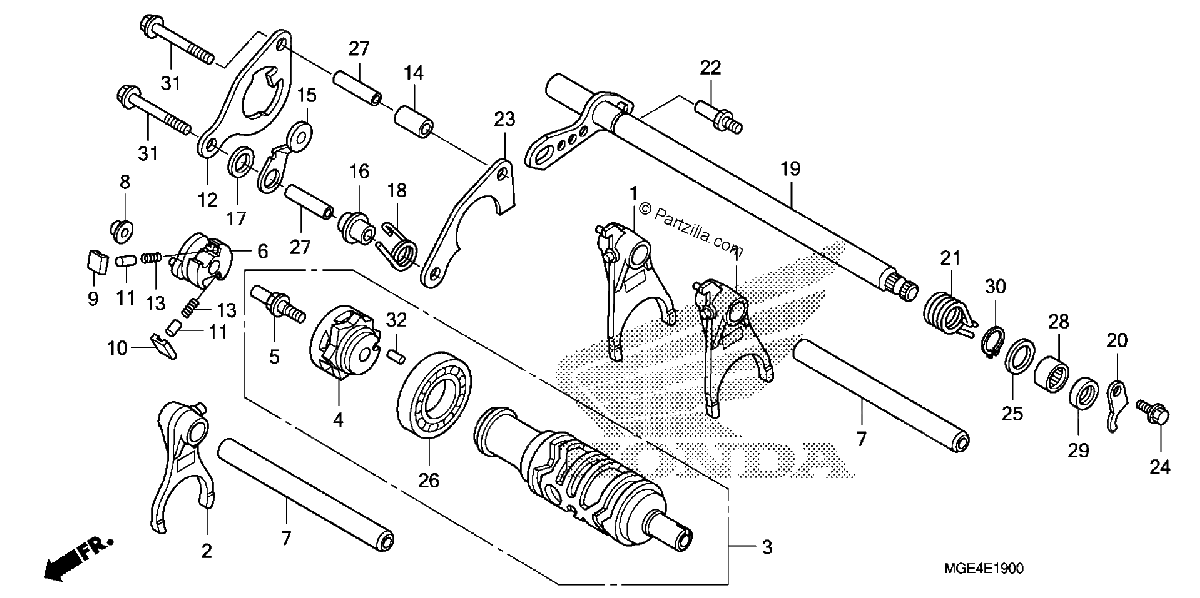 Diagrama de GEARSHIFT DRUM VFR1200F