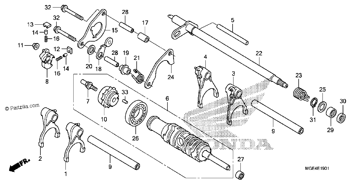 Diagrama de GEARSHIFT DRUM VFR1200FD