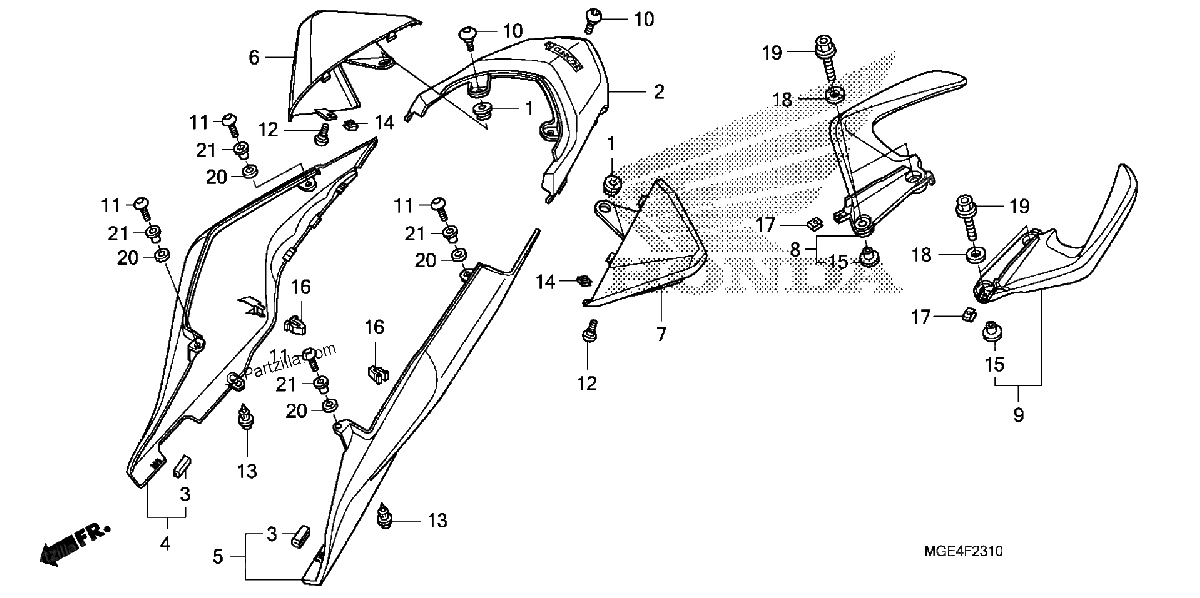 Diagrama de REAR COWL