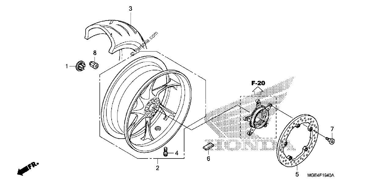 Diagrama de REAR WHEEL