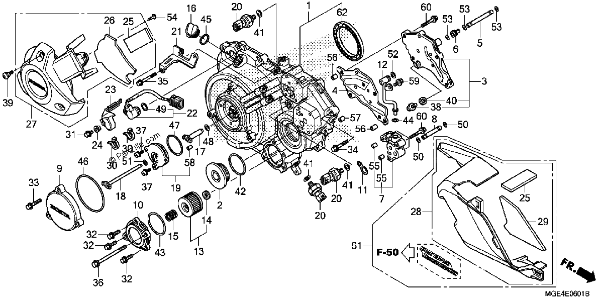 Diagrama de RIGHT CRANKCASE COVER 2
