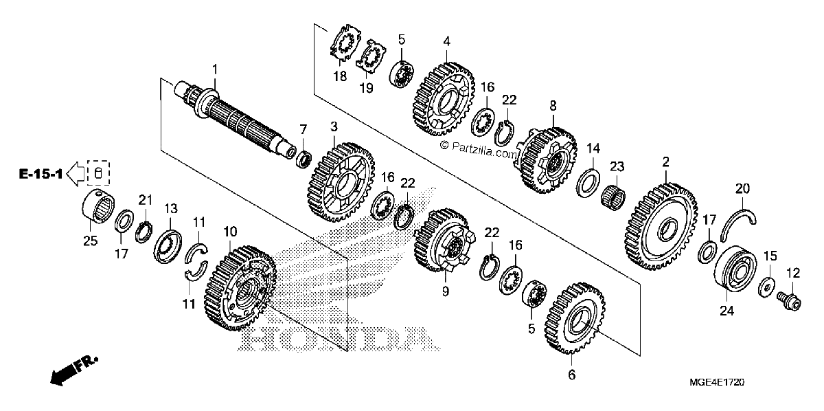 Diagrama de TRANSMISSION VFR1200FD COUNTERSHAFT