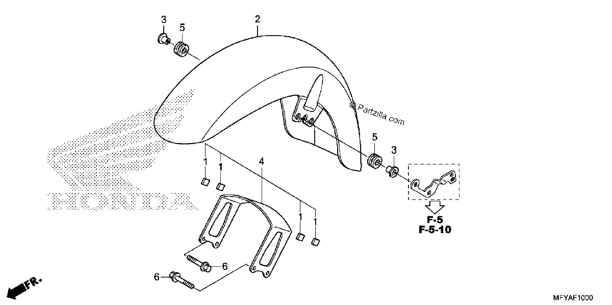 Diagrama de FRONT FENDER 1