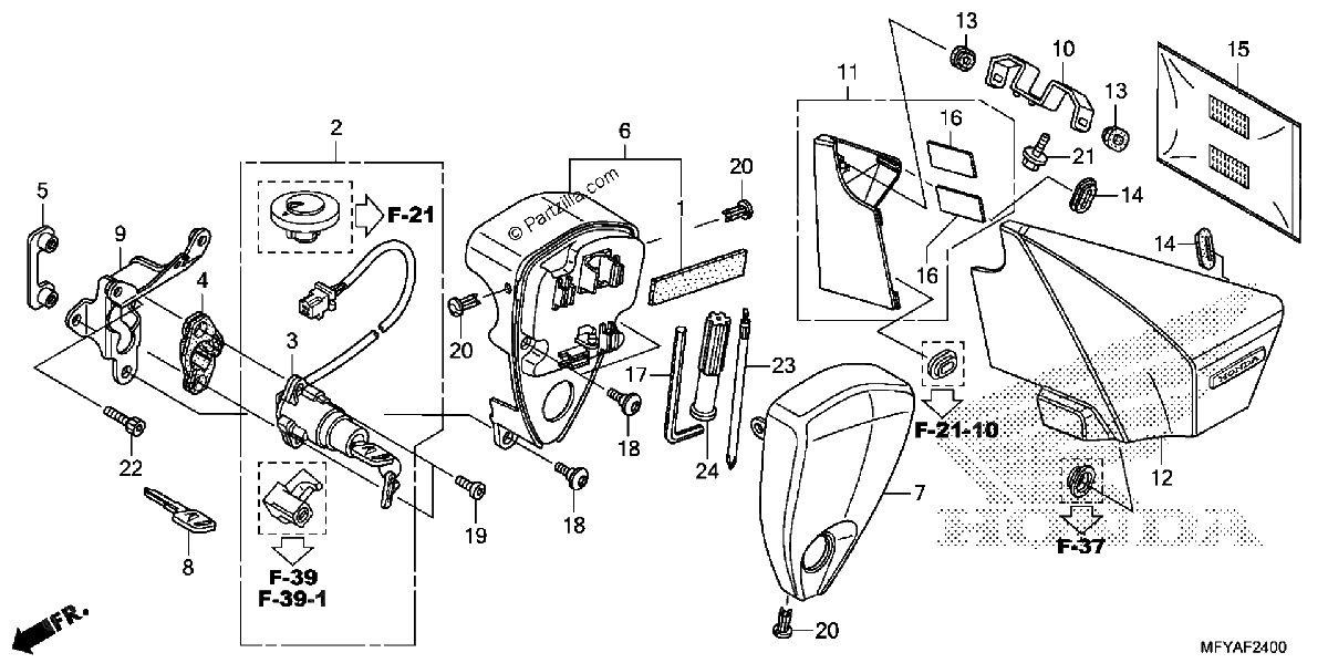 Diagrama de SIDE COVER TOOLS COMBINATION SWITCH