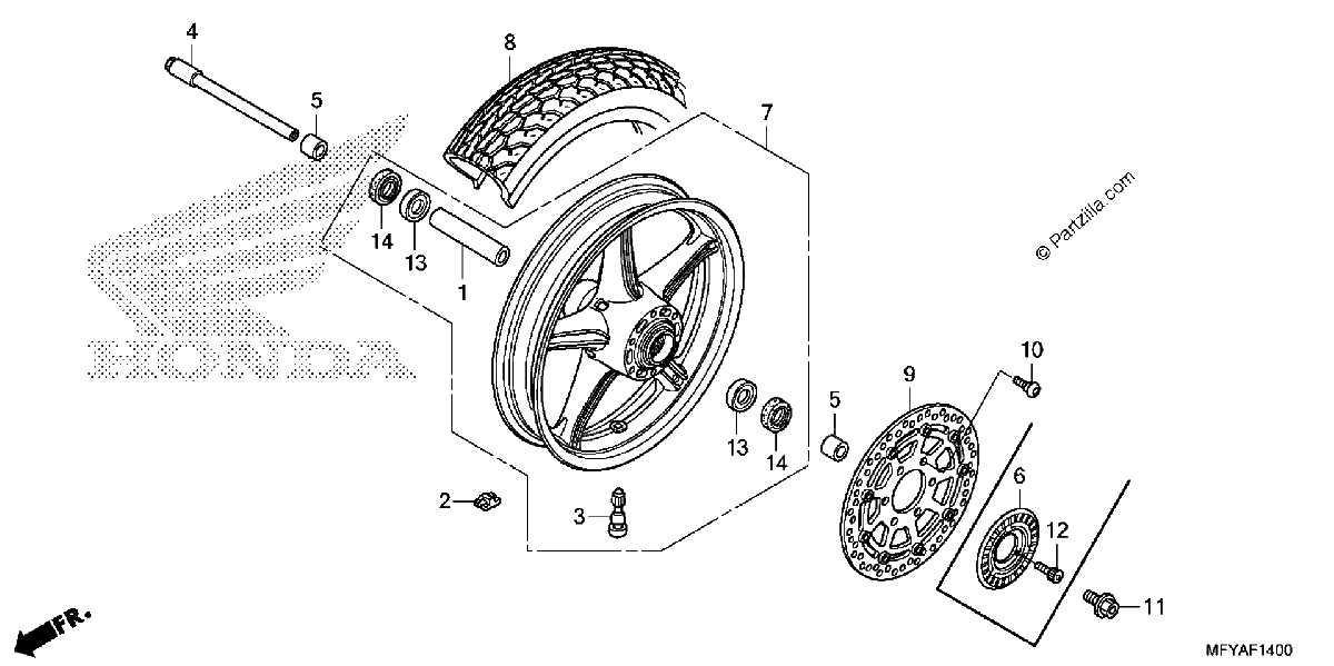 Diagrama de FRONT WHEEL 1