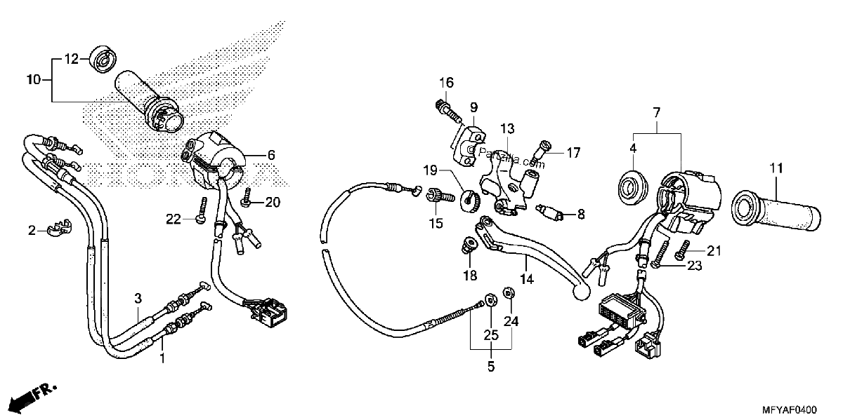 Diagrama de HANDLE LEVER SWITCH CABLE