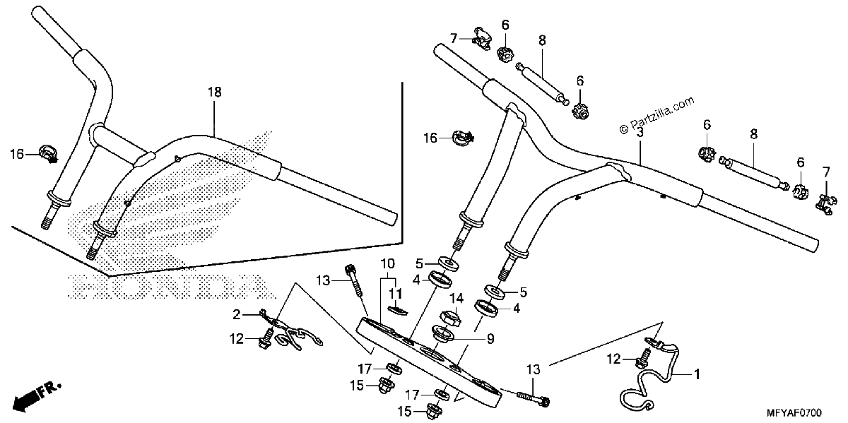 Diagrama de HANDLEBAR TOP BRIDGE