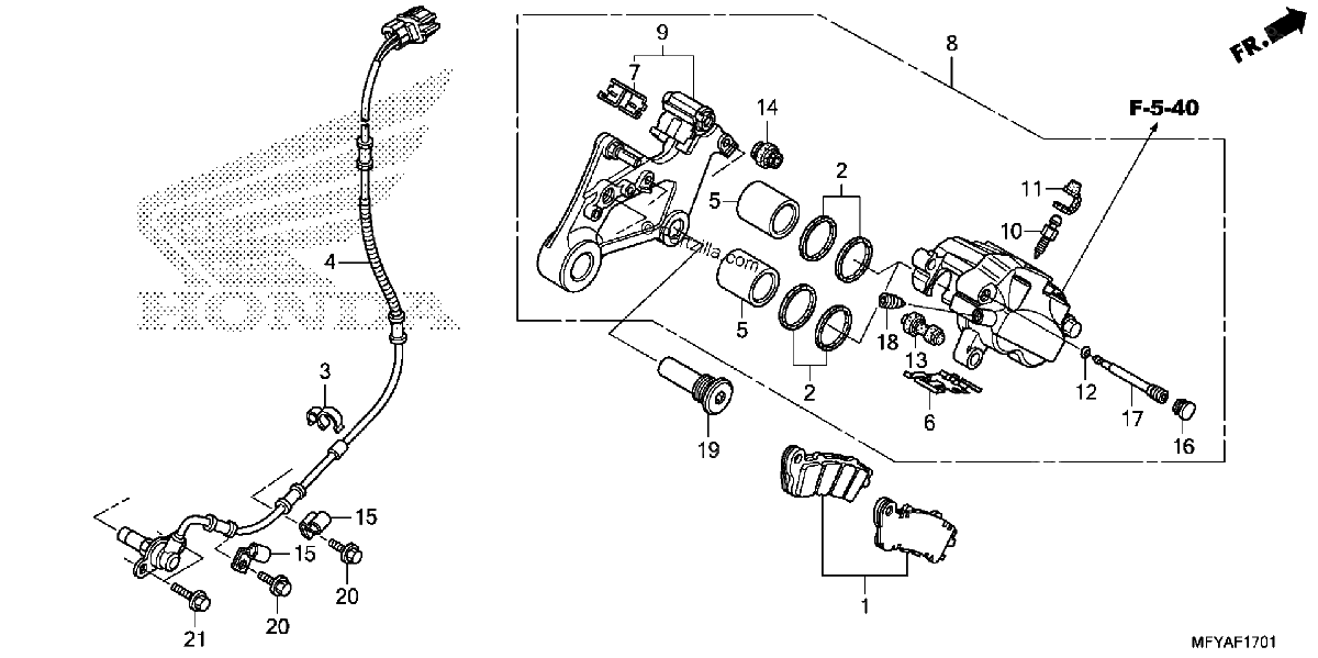 Diagrama de REAR BRAKE CALIPER ABS