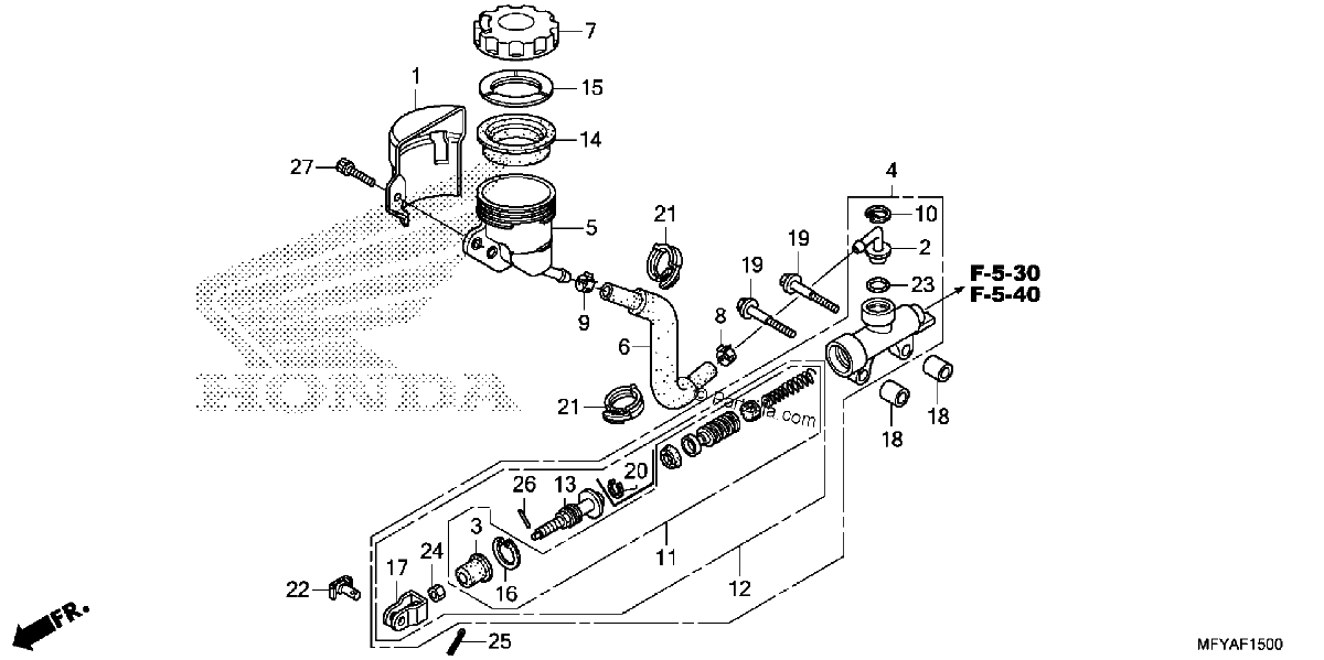 Diagrama de REAR BRAKE MASTER CYLINDER