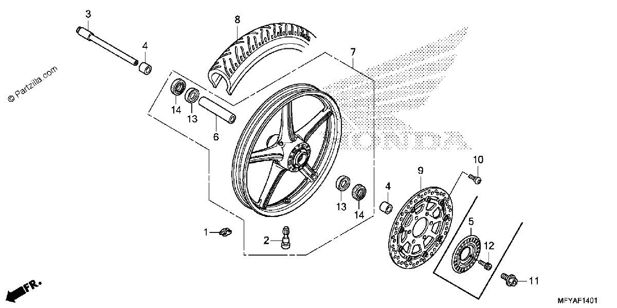 Diagrama de FRONT WHEEL 2