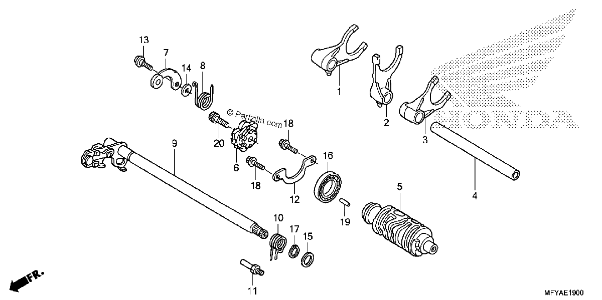 Diagrama de GEARSHIFT DRUM