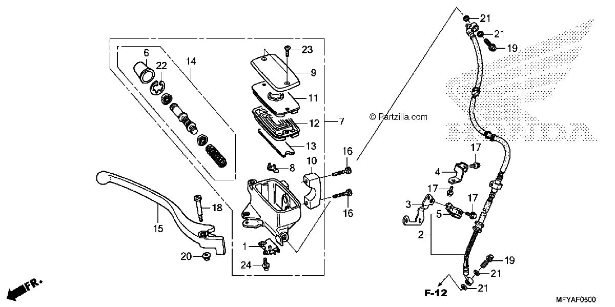 Diagrama de FRONT BRAKE MASTER CYLINDER