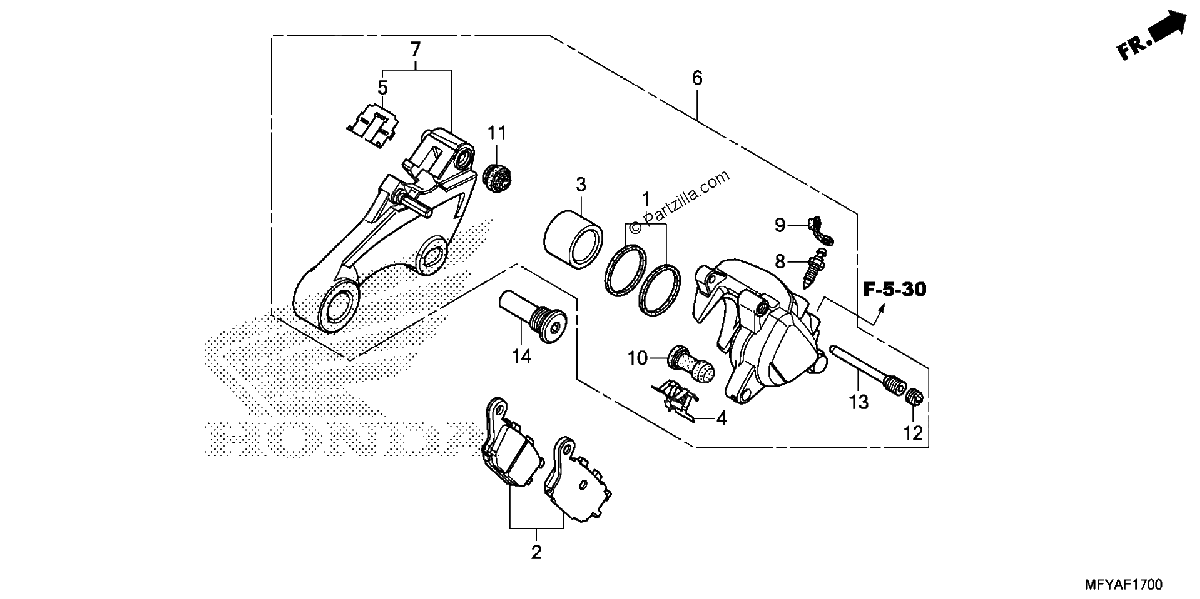 Diagrama de REAR BRAKE CALIPER