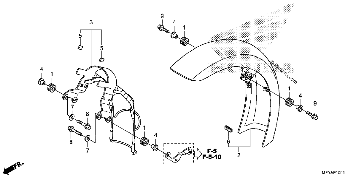 Diagrama de FRONT FENDER 2