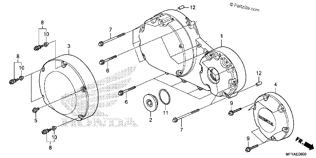 Diagrama de RIGHT CRANKCASE COVER