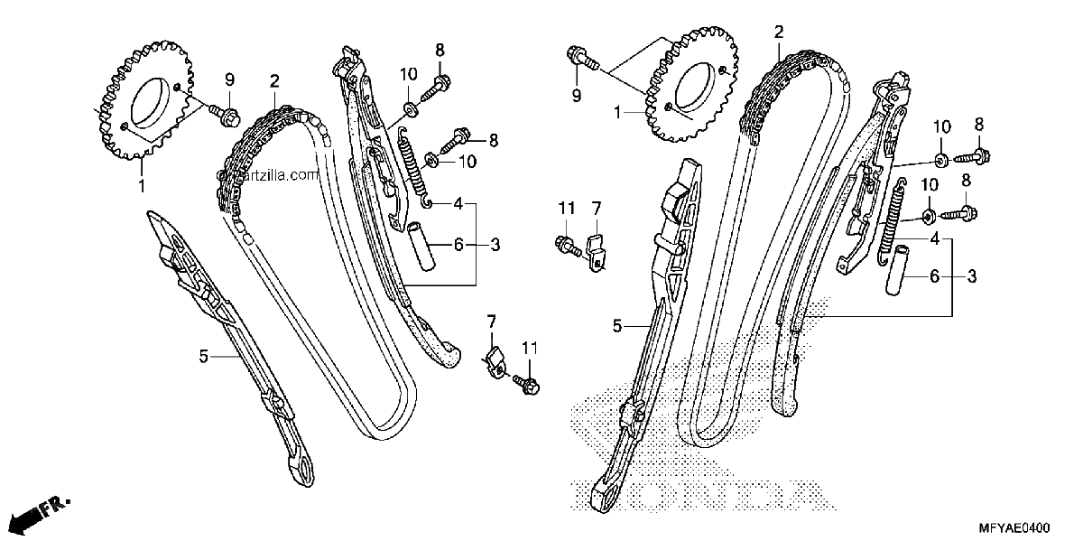 Diagrama de CAM CHAIN TENSIONER