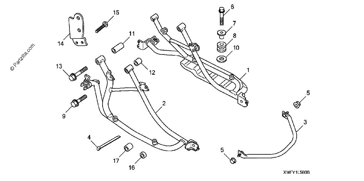 Diagrama de SADDLEBAG MOUNTING BRACKETS VT1300CT