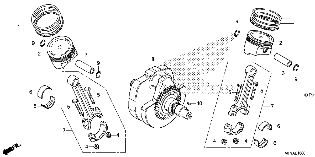 Diagrama de CRANKSHAFT PISTON