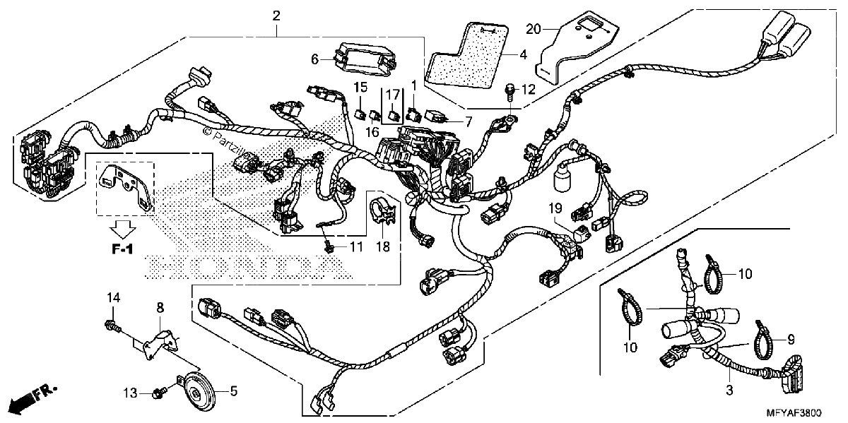 Diagrama de WIRE HARNESS HORN