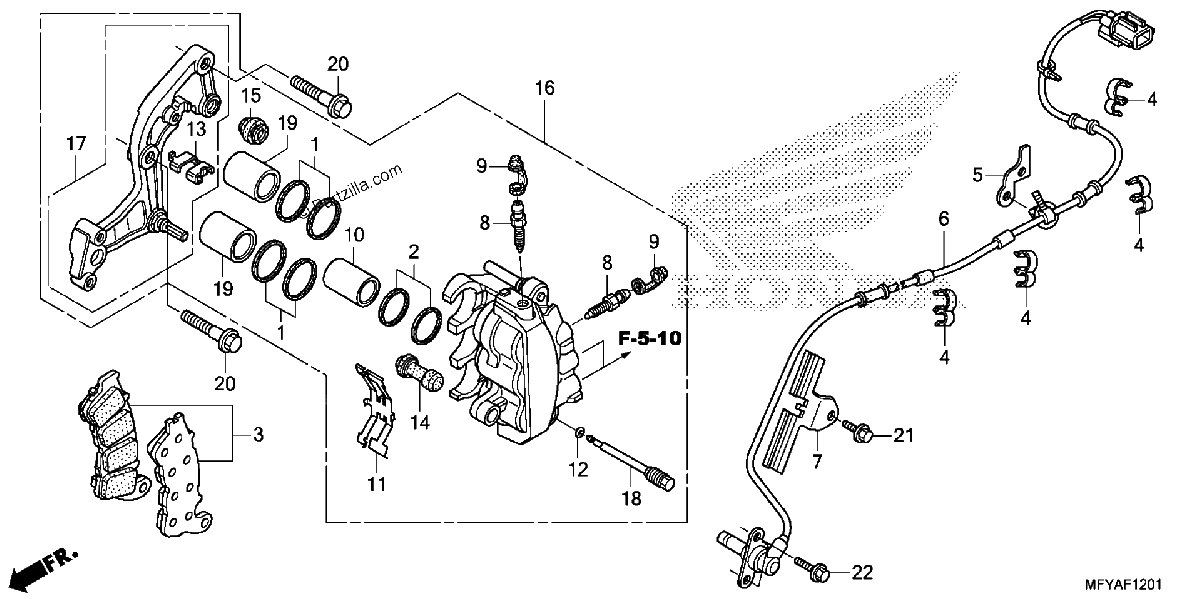 Diagrama de FRONT BRAKE CALIPER ABS