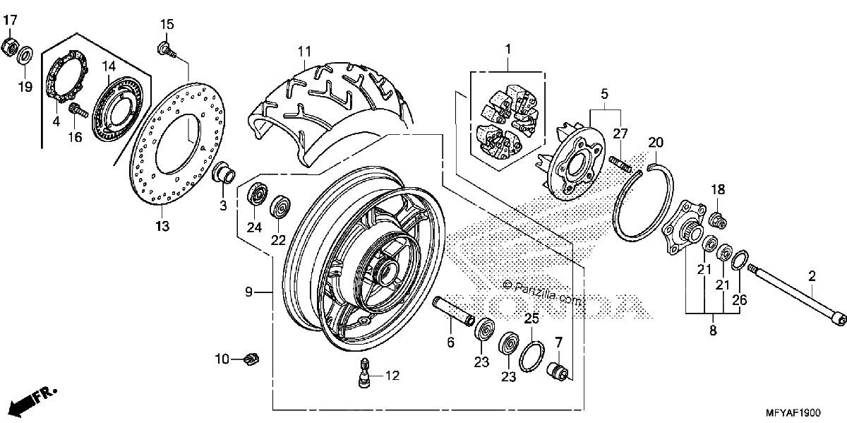Diagrama de REAR WHEEL