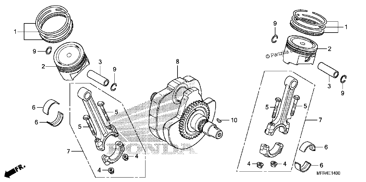 Diagrama de CRANKSHAFT PISTON