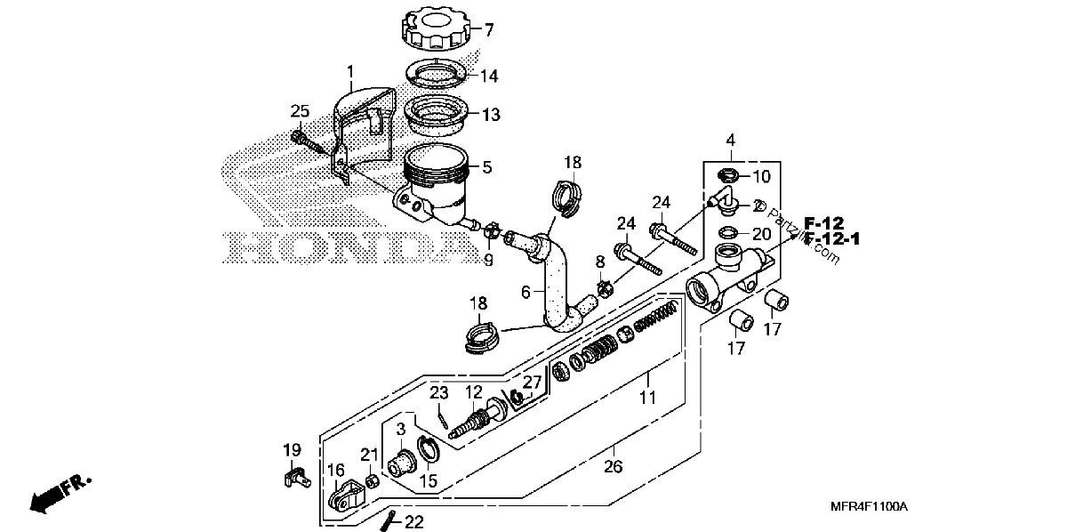Diagrama de REAR BRAKE MASTER CYLINDER