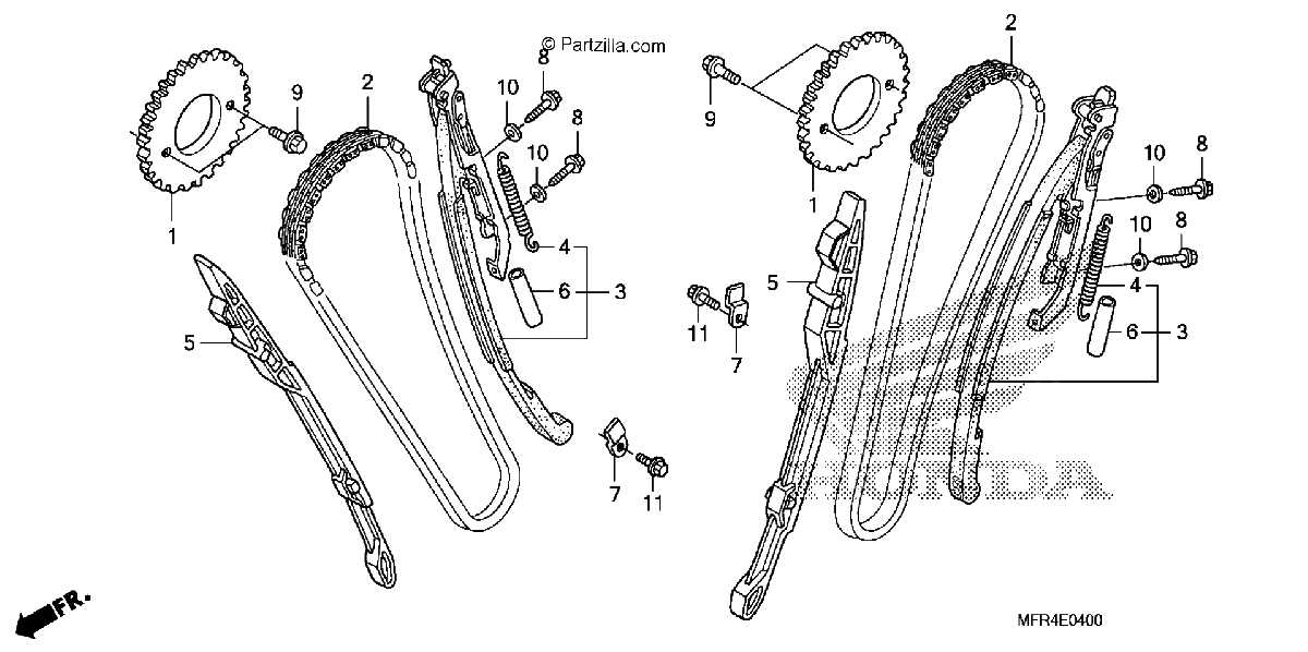 Diagrama de CAM CHAIN TENSIONER