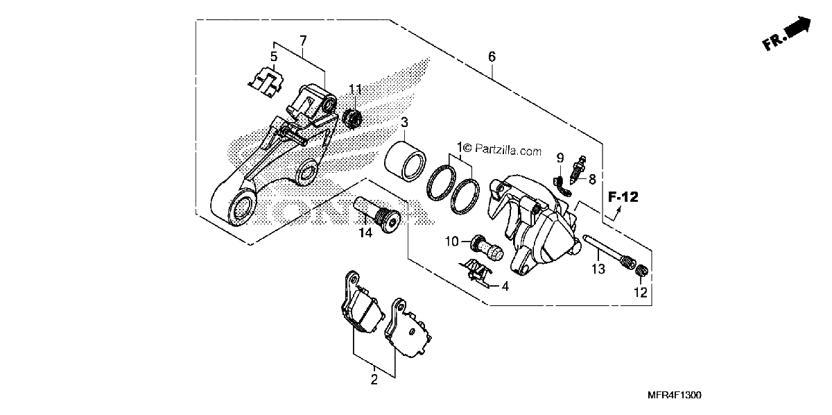 Diagrama de REAR BRAKE CALIPER 1