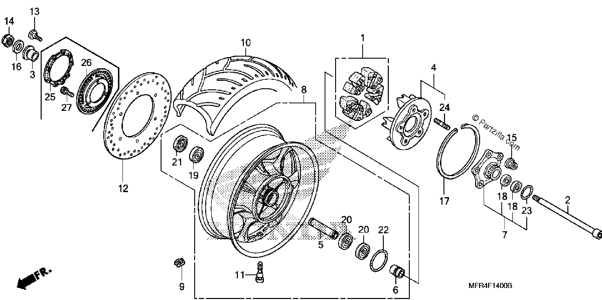 Diagrama de REAR WHEEL
