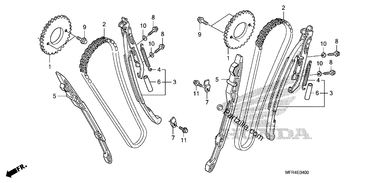 Diagrama de CAM CHAIN TENSIONER
