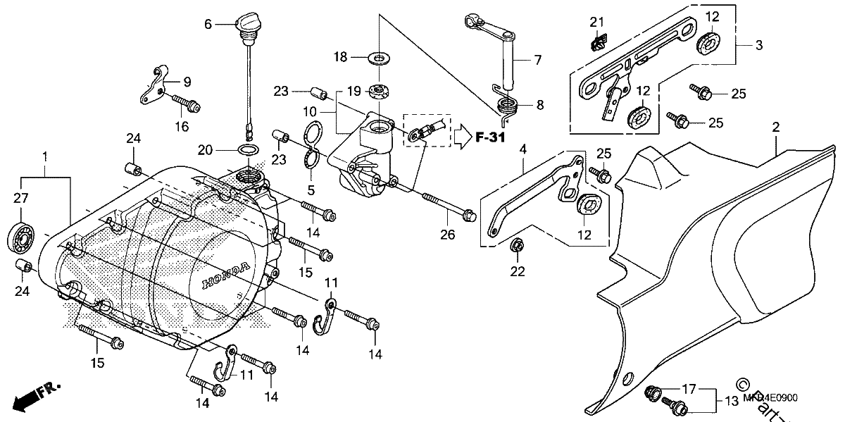 Diagrama de LEFT CRANKCASE COVER