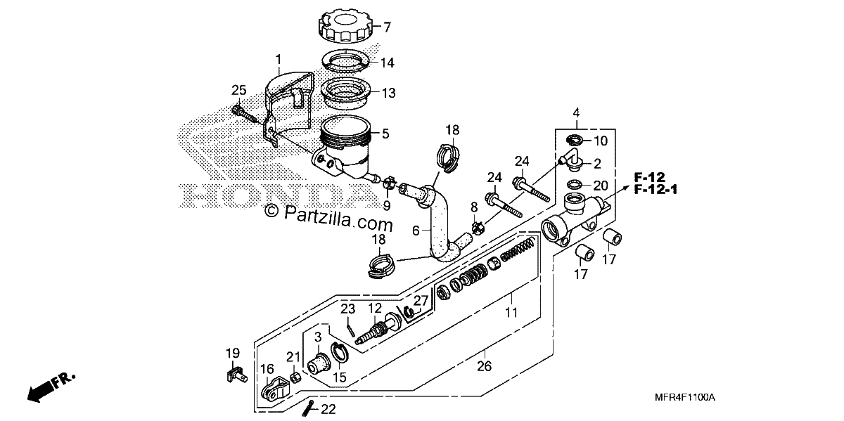 Diagrama de REAR BRAKE MASTER CYLINDER