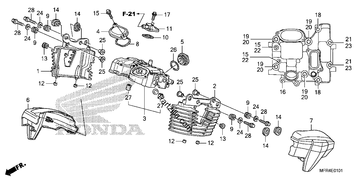Diagrama de REAR CYLINDER HEAD COVER