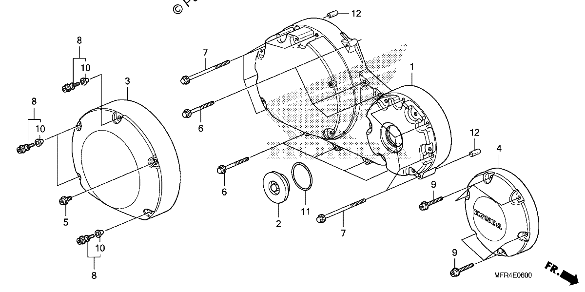 Diagrama de RIGHT CRANKCASE COVER