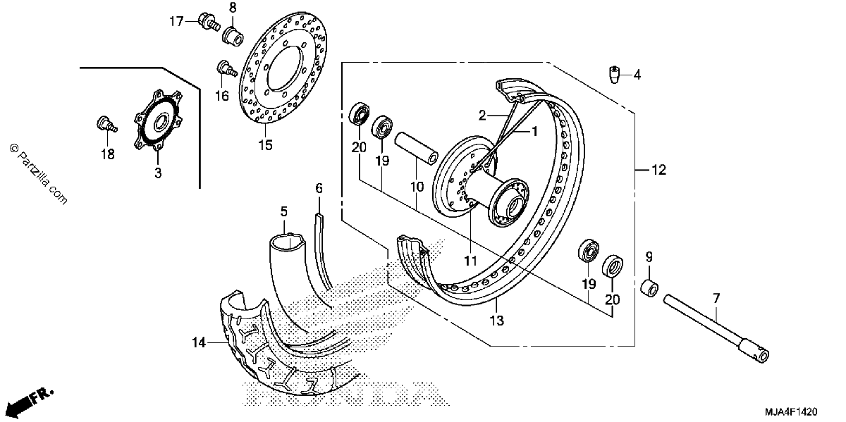 Diagrama de FRONT WHEEL 1