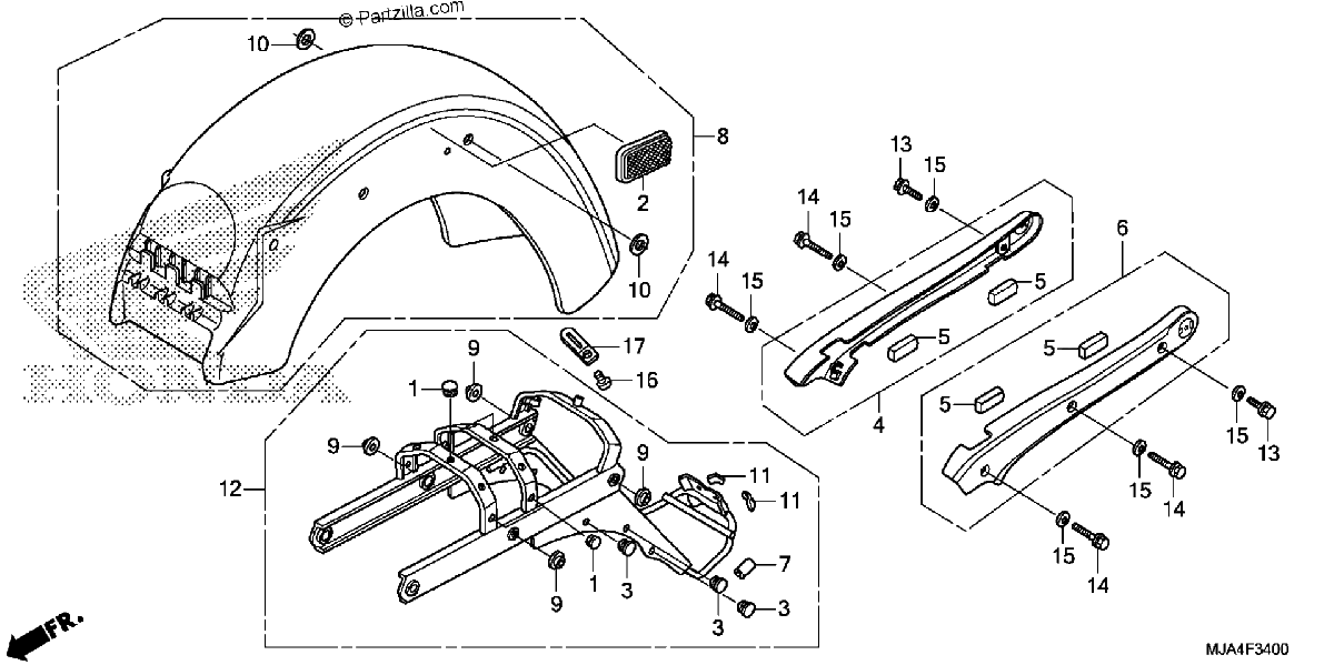 Diagrama de REAR FENDER 1