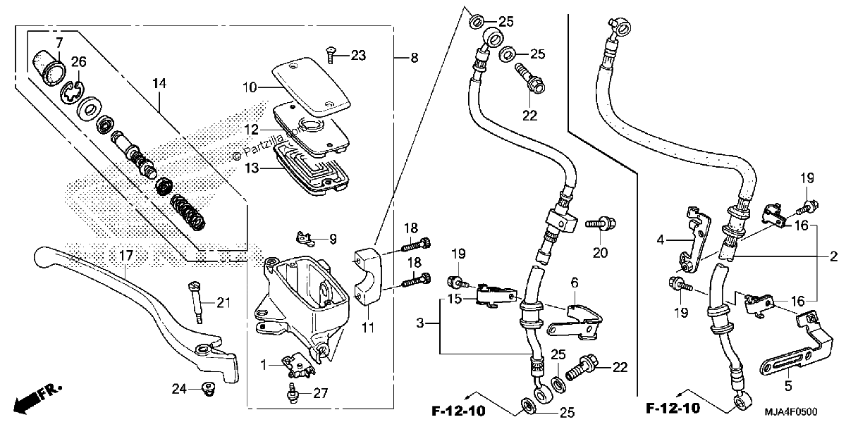 Diagrama de FRONT BRAKE MASTER CYLINDER 1