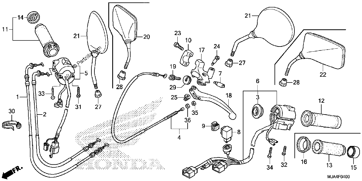 Diagrama de HANDLE LEVER SWITCH CABLE