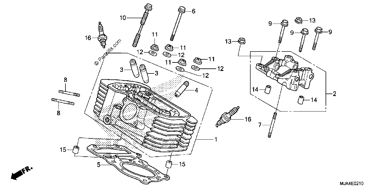 Diagrama de REAR CYLINDER HEAD