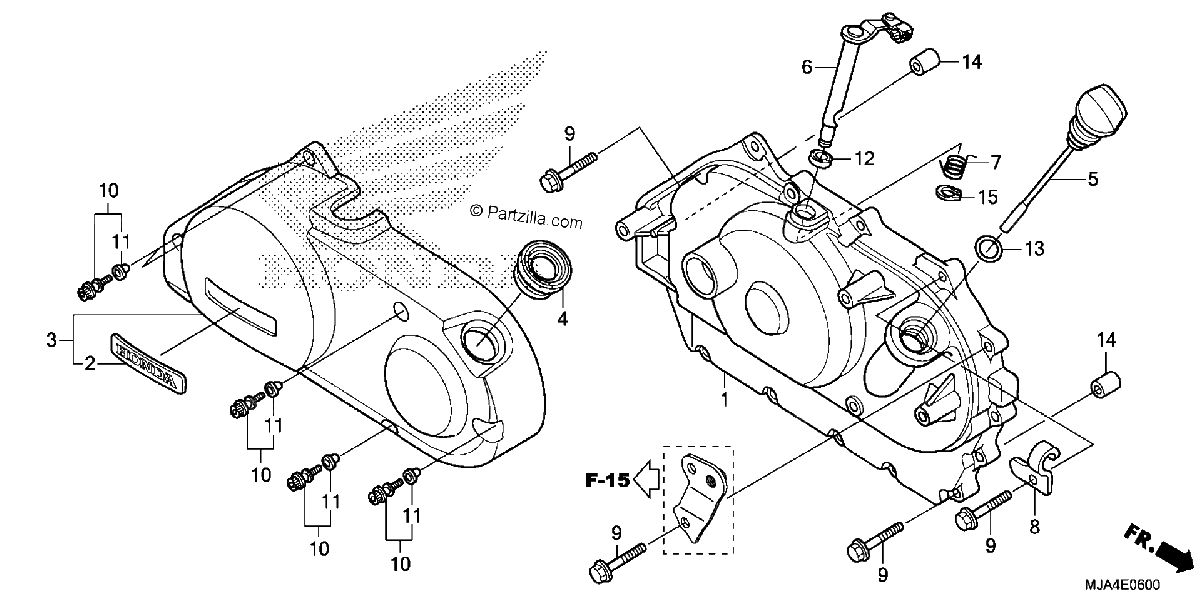Diagrama de RIGHT CRANKCASE COVER 1