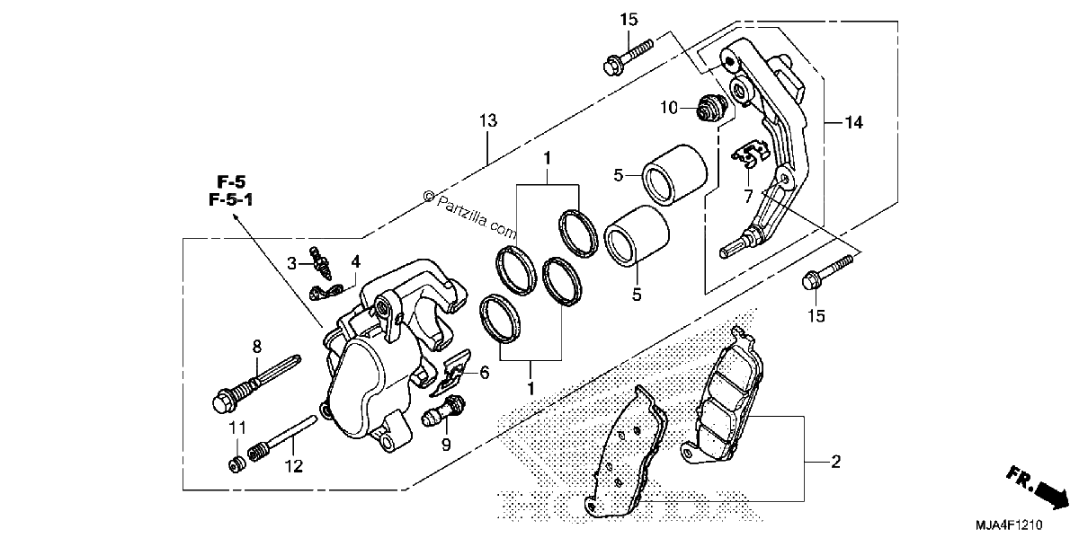 Diagrama de FRONT BRAKE CALIPER 1