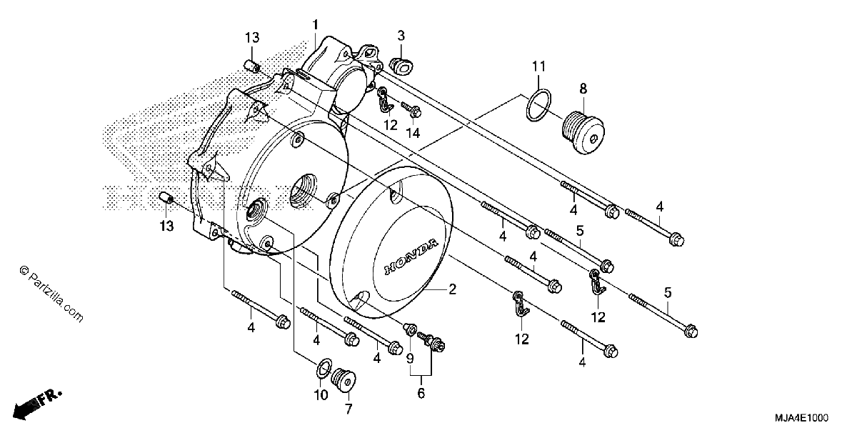 Diagrama de LEFT CRANKCASE COVER 1