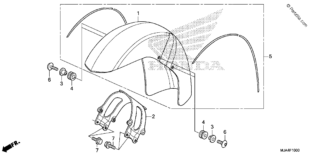 Diagrama de FRONT FENDER 1