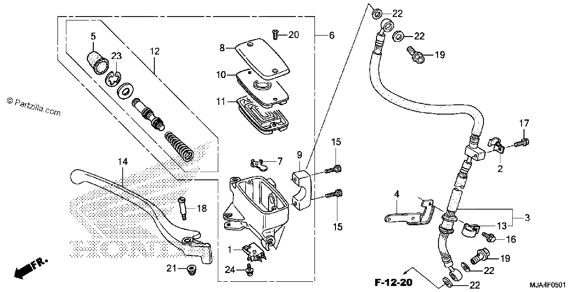 Diagrama de FRONT BRAKE MASTER CYLINDER 2