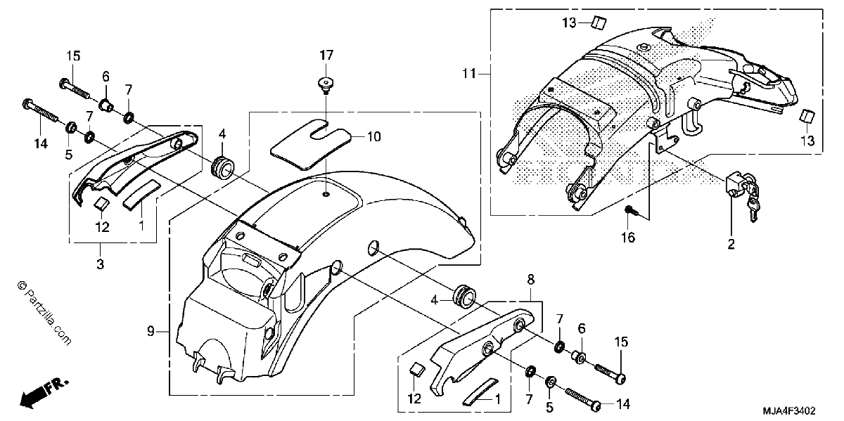 Diagrama de REAR FENDER 3